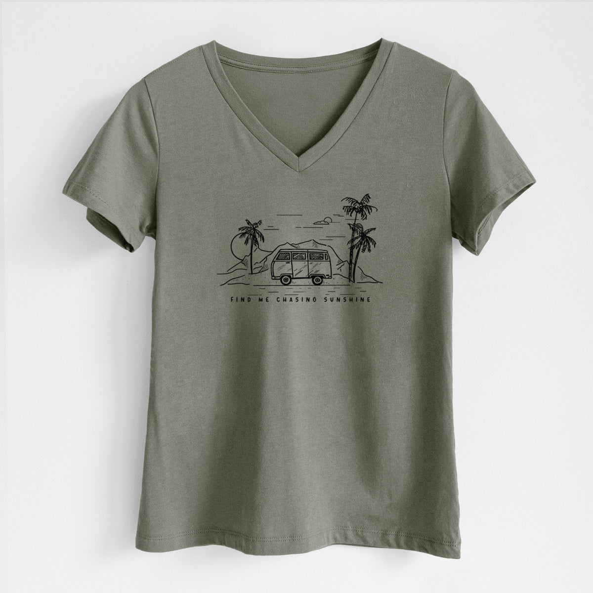 Find Me Chasing Sunshine - Women's Lightweight Relaxed Fit 100% Cotton V-neck