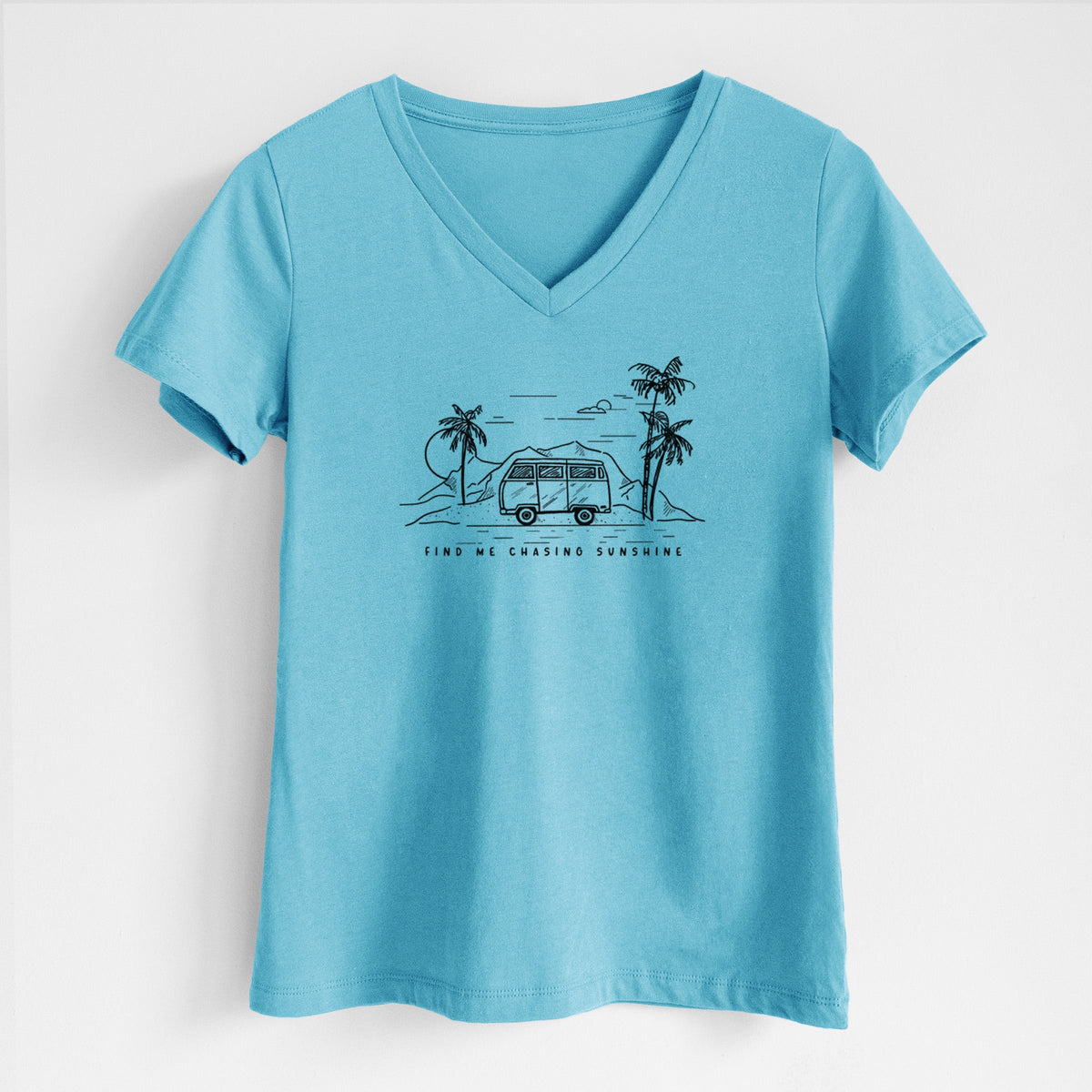 Find Me Chasing Sunshine - Women's Lightweight Relaxed Fit 100% Cotton V-neck