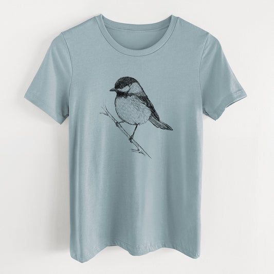 Black-capped Chickadee - Poecile atricapillus - Women's Lightweight Relaxed Fit 100% Cotton Crewneck