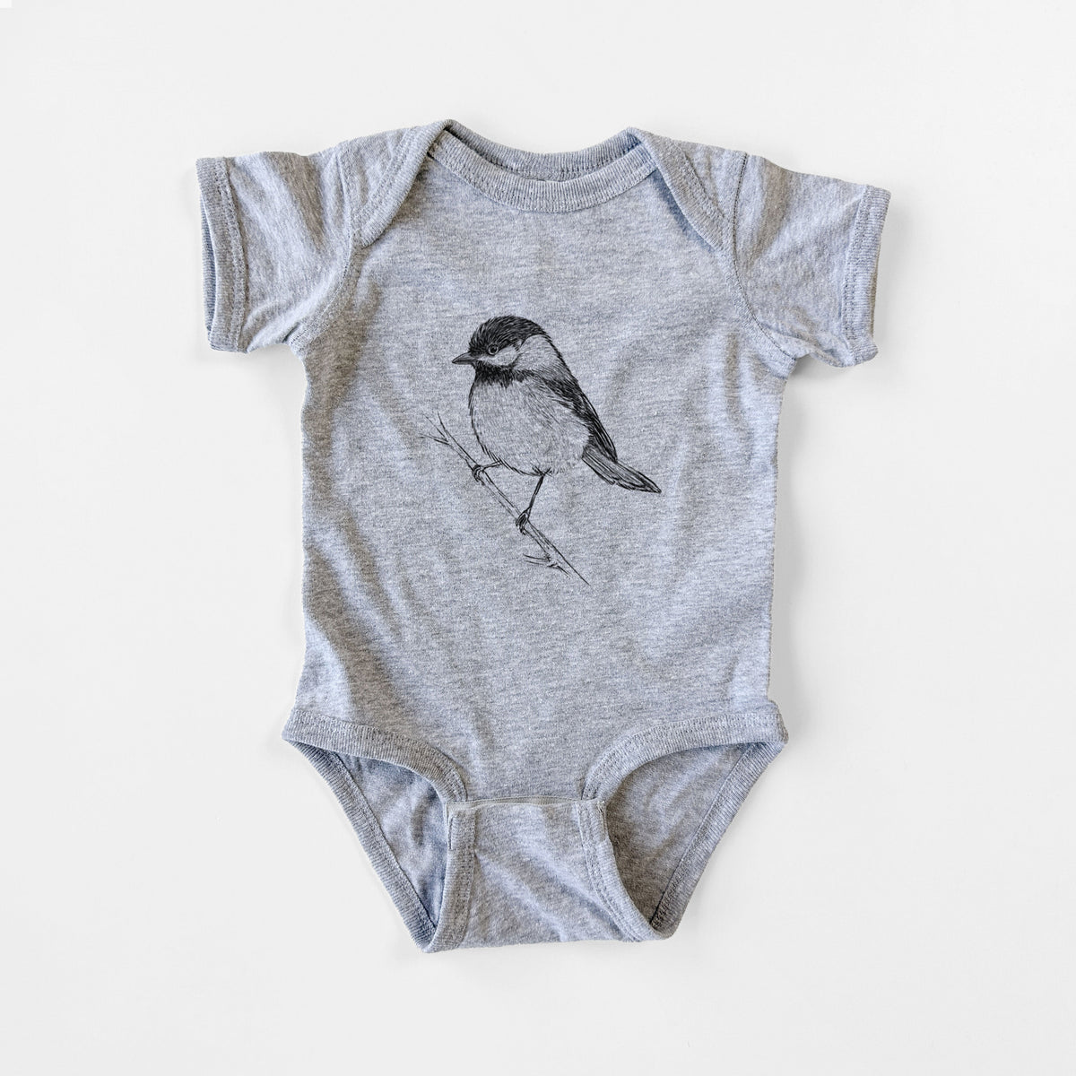 Black-capped Chickadee - Poecile atricapillus - Baby Fine Jersey Bodysuit