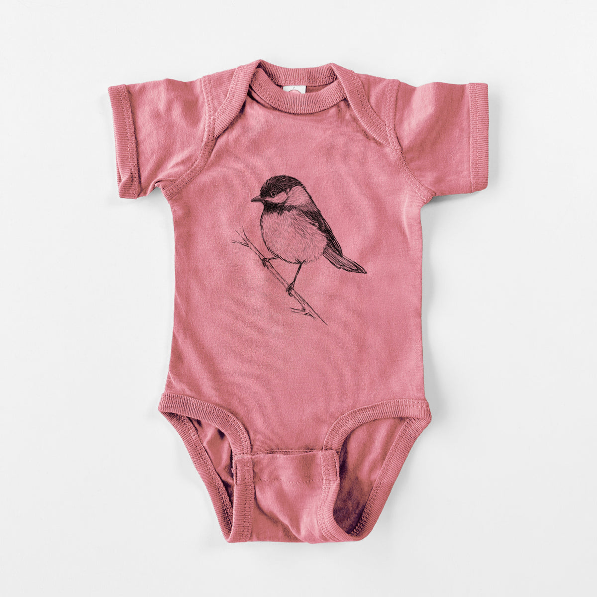 Black-capped Chickadee - Poecile atricapillus - Baby Fine Jersey Bodysuit