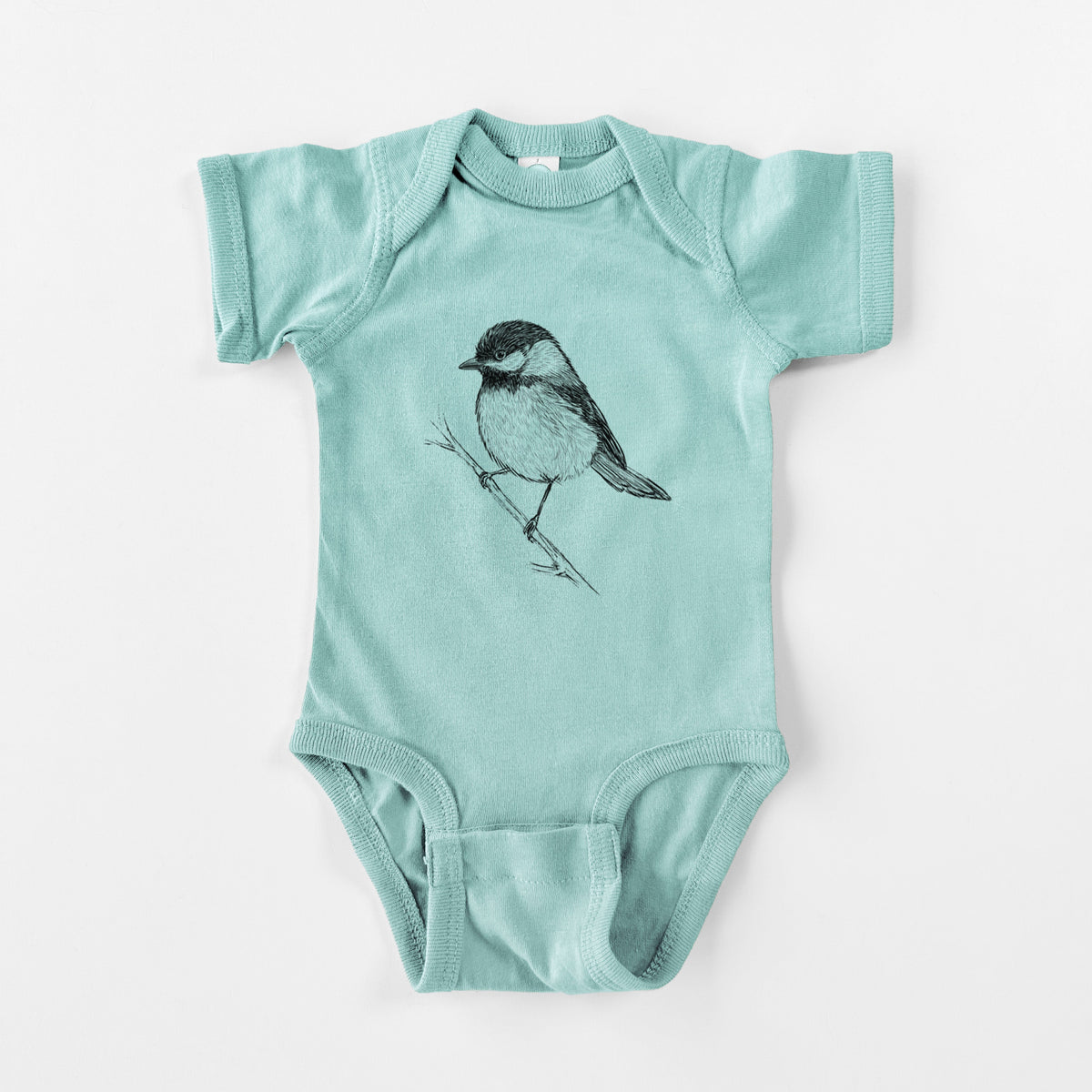Black-capped Chickadee - Poecile atricapillus - Baby Fine Jersey Bodysuit