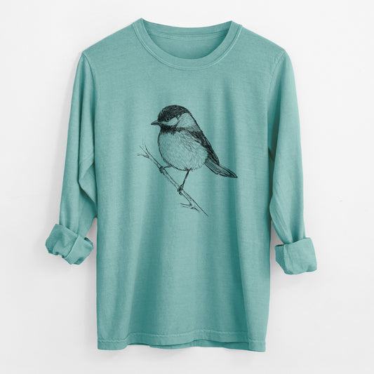 Black-capped Chickadee - Poecile atricapillus - Unisex Comfort Colors 100% Cotton Long Sleeve