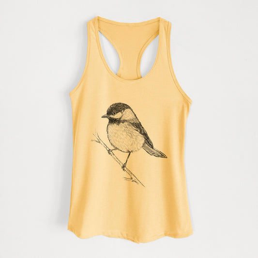 Black-capped Chickadee - Poecile atricapillus - Women's Racerback Tanktop