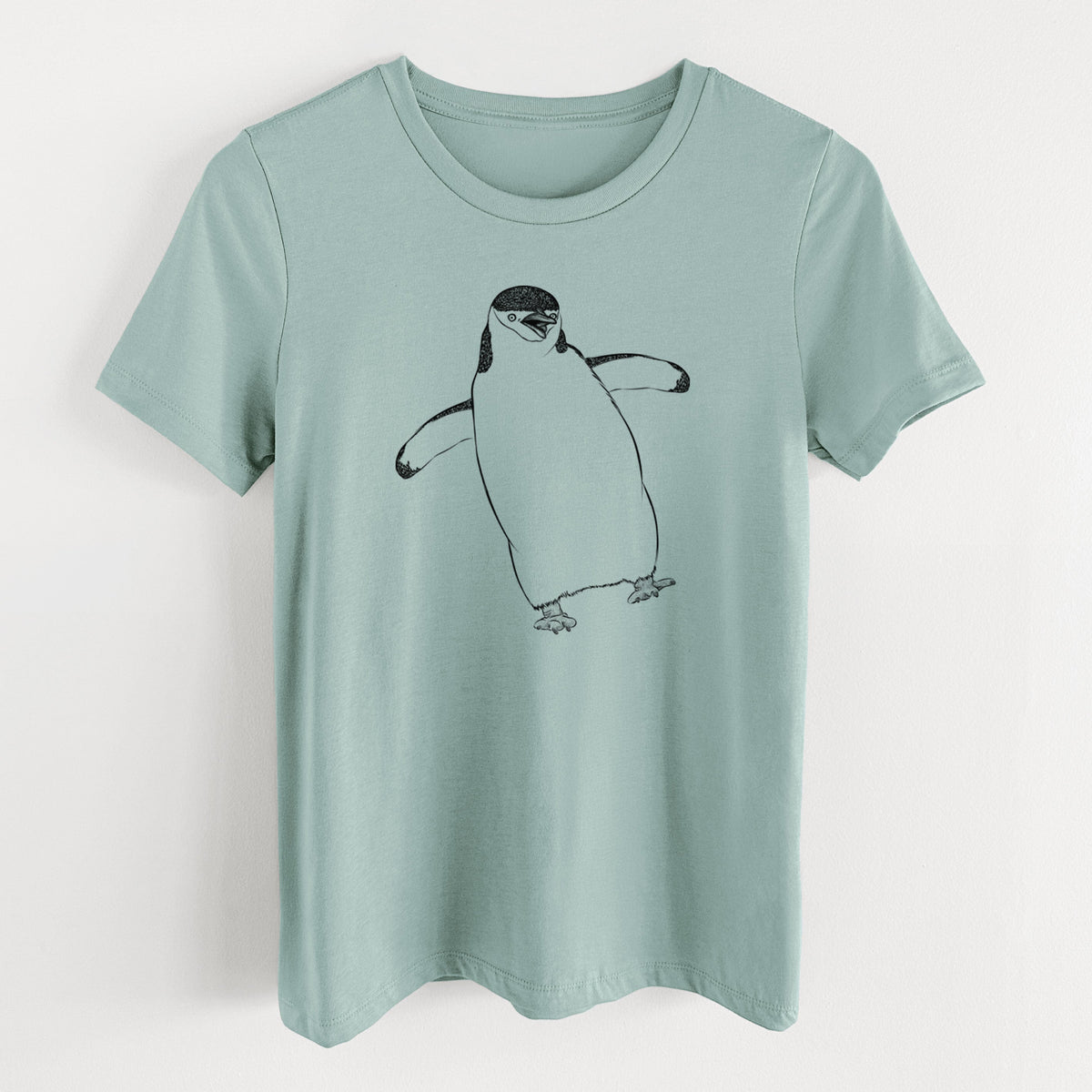 Chinstrap Penguin - Pygoscelis antarcticus - Women's Lightweight Relaxed Fit 100% Cotton Crewneck