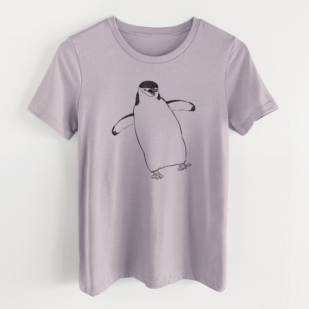 Chinstrap Penguin - Pygoscelis antarcticus - Women's Lightweight Relaxed Fit 100% Cotton Crewneck