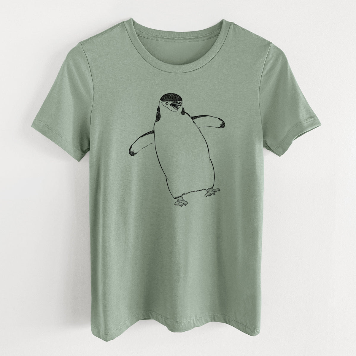 Chinstrap Penguin - Pygoscelis antarcticus - Women's Lightweight Relaxed Fit 100% Cotton Crewneck