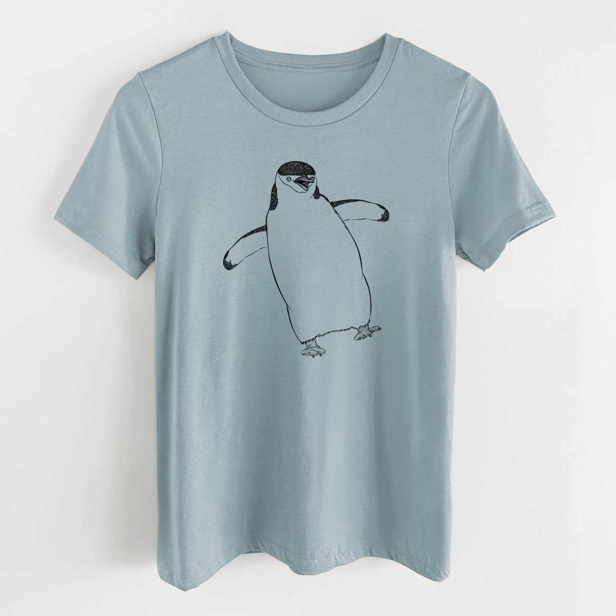 Chinstrap Penguin - Pygoscelis antarcticus - Women's Lightweight Relaxed Fit 100% Cotton Crewneck