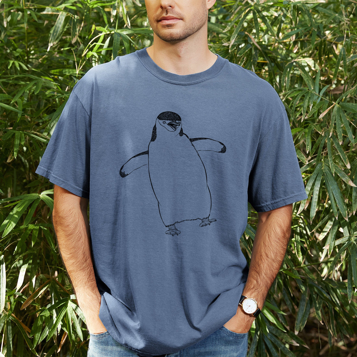 Chinstrap Penguin - Pygoscelis antarcticus - Unisex Comfort Colors Garment-Dyed Heavyweight T-shirt