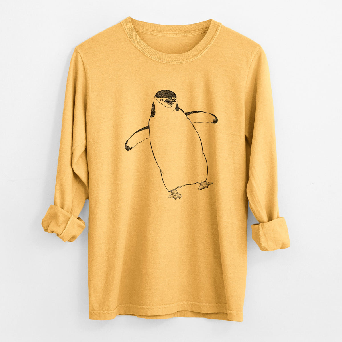 Chinstrap Penguin - Pygoscelis antarcticus - Unisex Comfort Colors 100% Cotton Long Sleeve