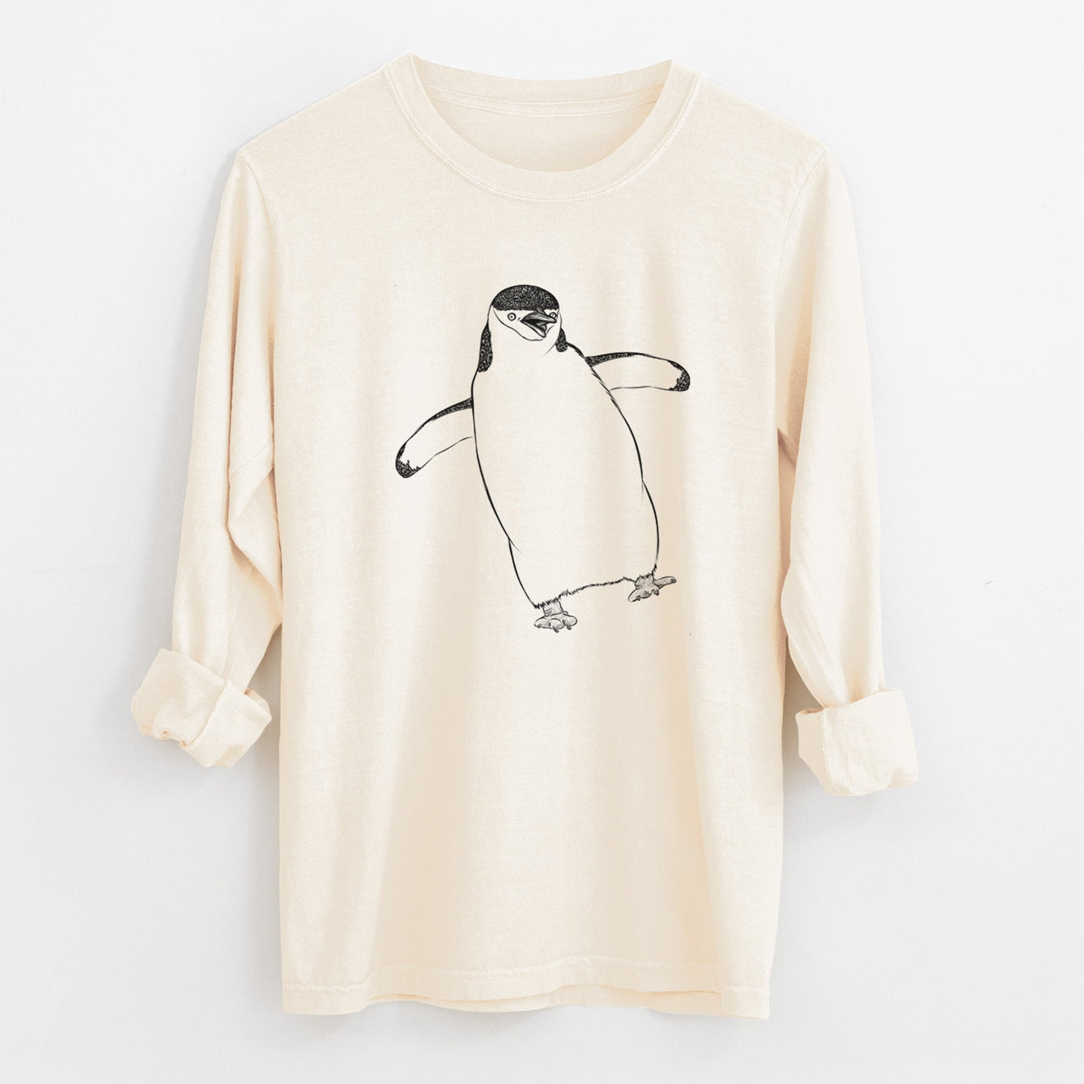 Chinstrap Penguin - Pygoscelis antarcticus - Unisex Comfort Colors 100% Cotton Long Sleeve