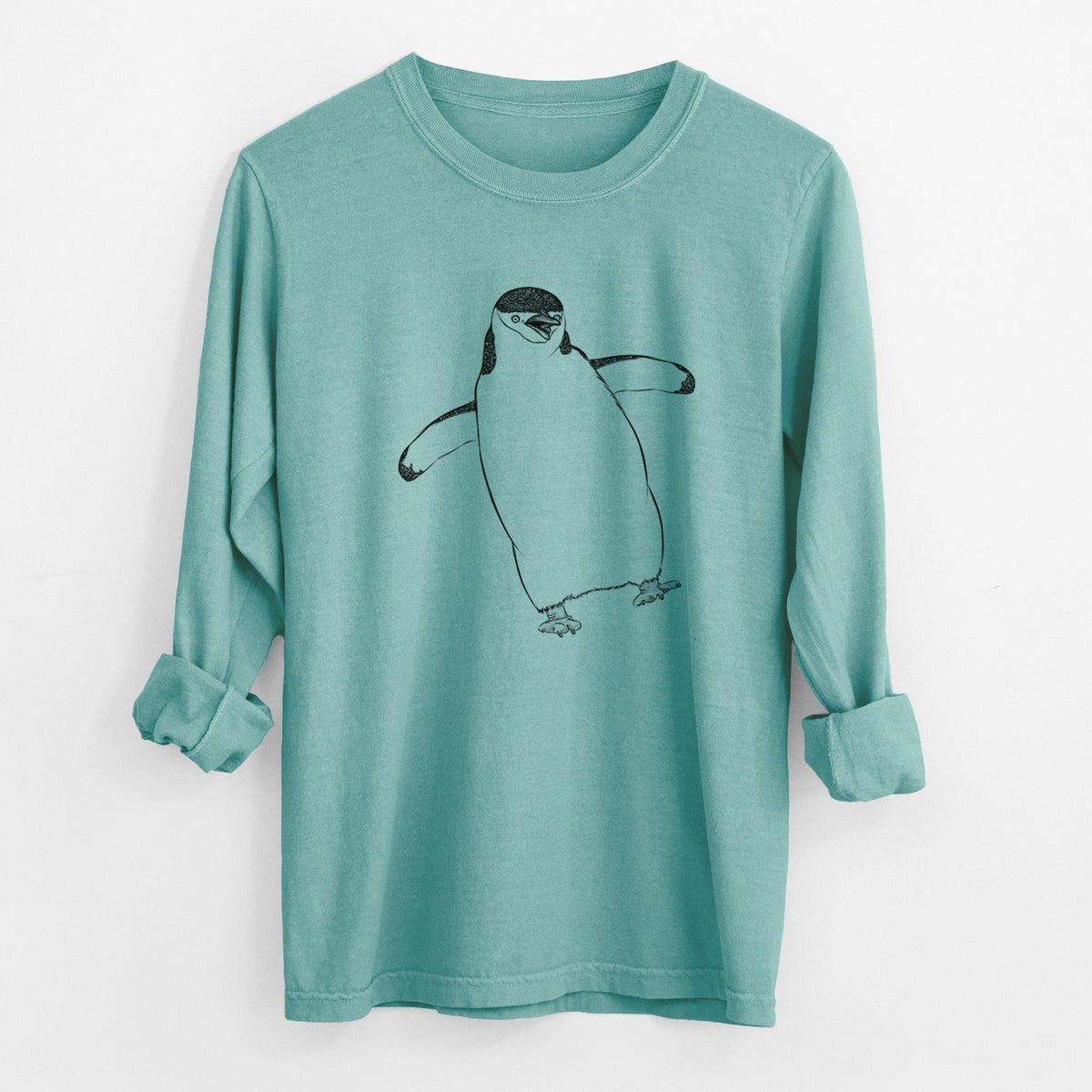 Chinstrap Penguin - Pygoscelis antarcticus - Unisex Comfort Colors 100% Cotton Long Sleeve