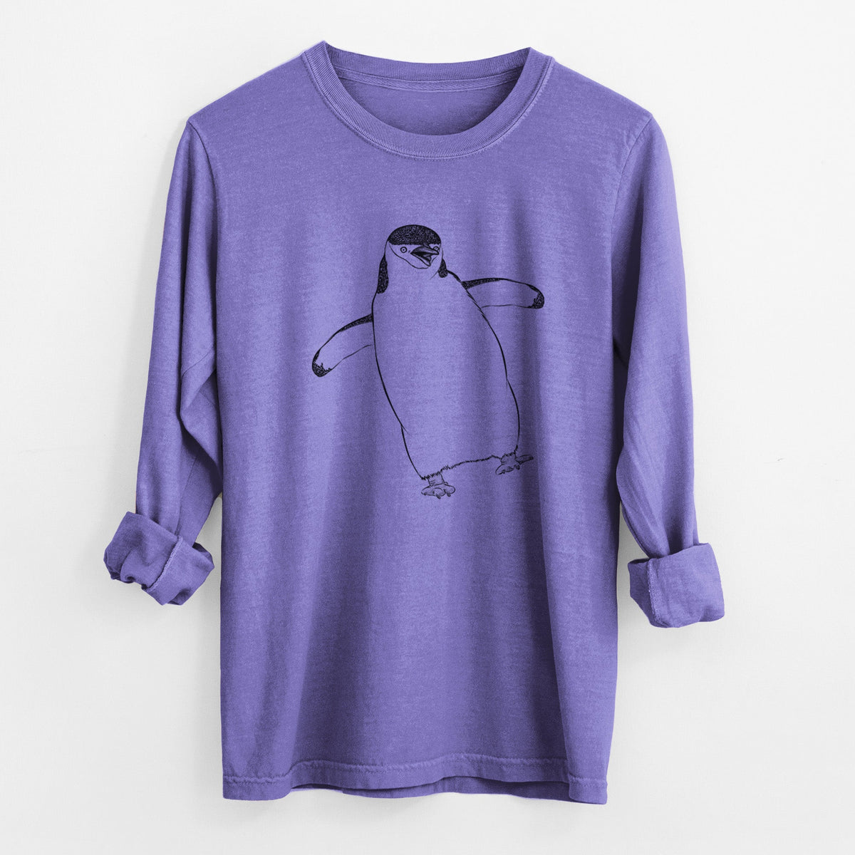 Chinstrap Penguin - Pygoscelis antarcticus - Unisex Comfort Colors 100% Cotton Long Sleeve