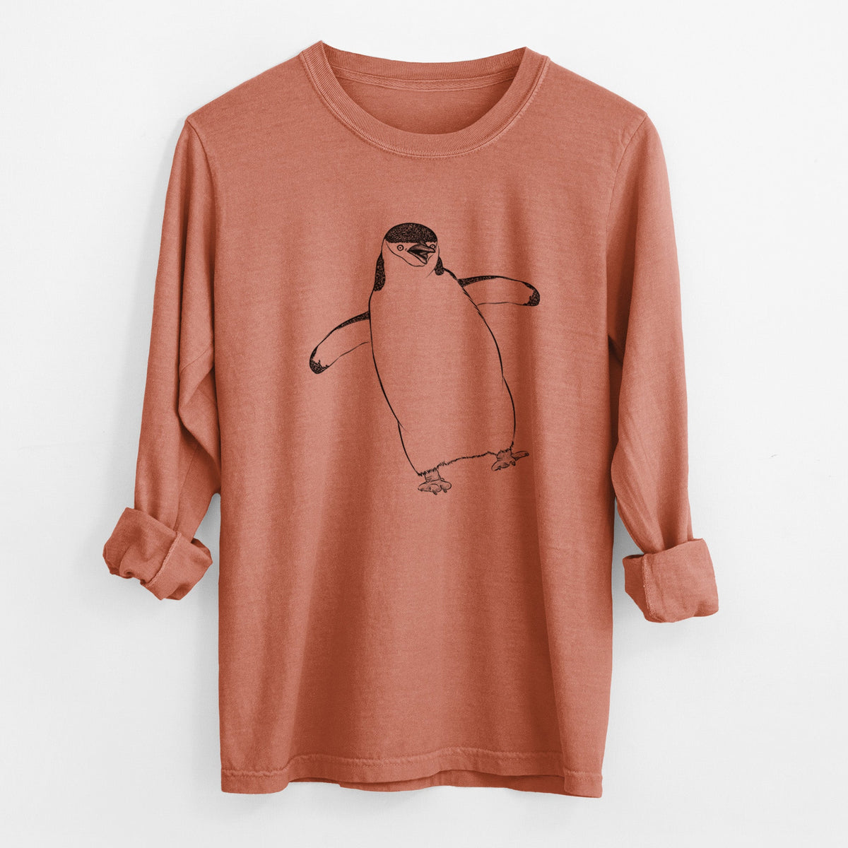 Chinstrap Penguin - Pygoscelis antarcticus - Unisex Comfort Colors 100% Cotton Long Sleeve