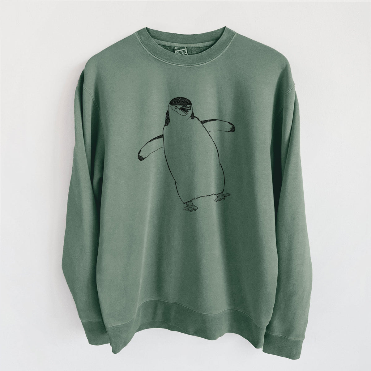 Chinstrap Penguin - Pygoscelis antarcticus - Unisex Pigment Dyed Crew Sweatshirt