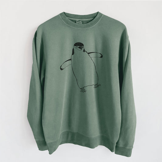 Chinstrap Penguin - Pygoscelis antarcticus - Unisex Pigment Dyed Crew Sweatshirt