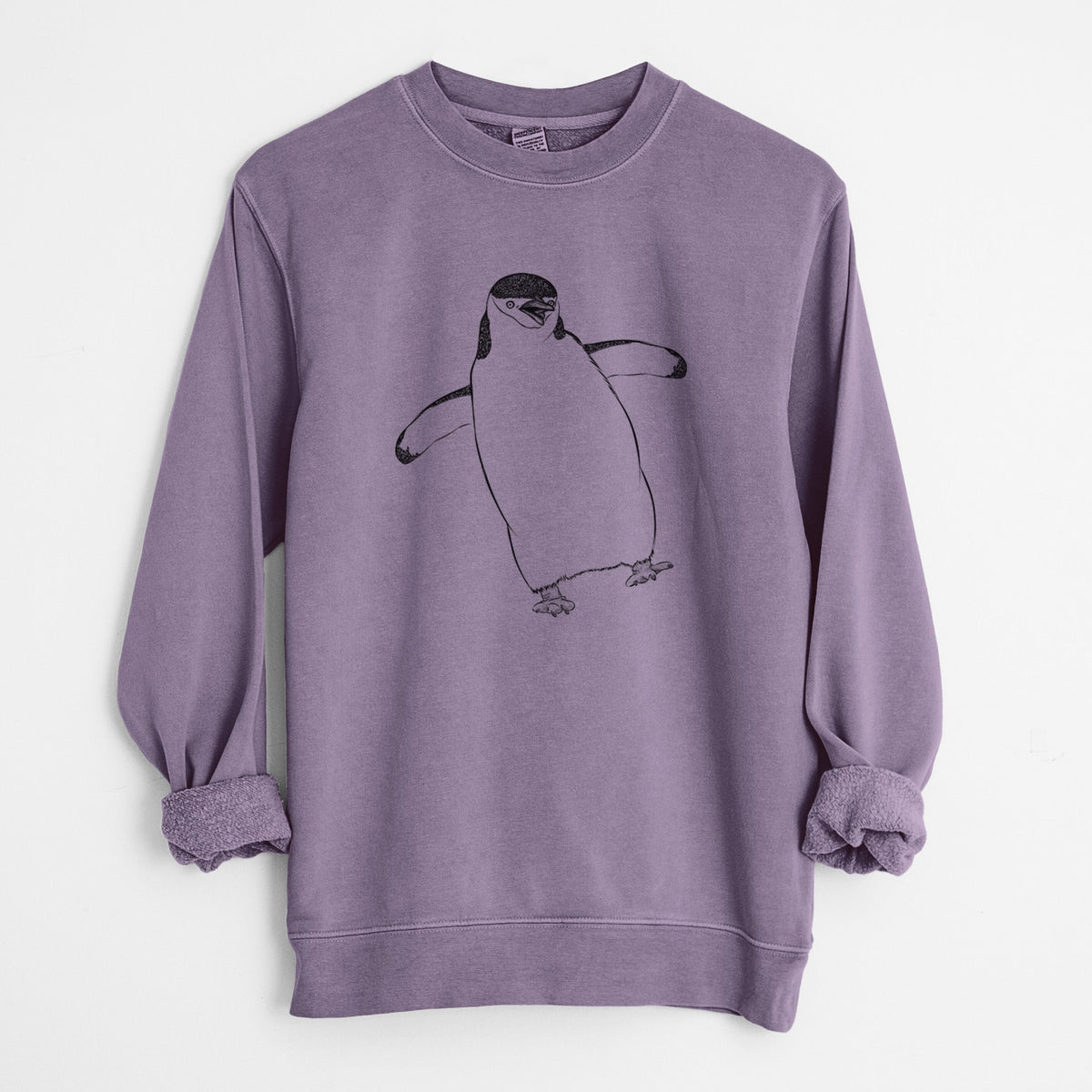 Chinstrap Penguin - Pygoscelis antarcticus - Unisex Pigment Dyed Crew Sweatshirt
