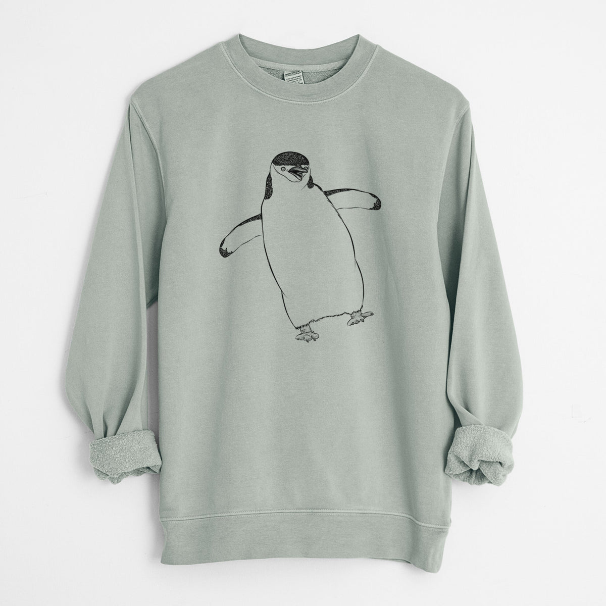 Chinstrap Penguin - Pygoscelis antarcticus - Unisex Pigment Dyed Crew Sweatshirt