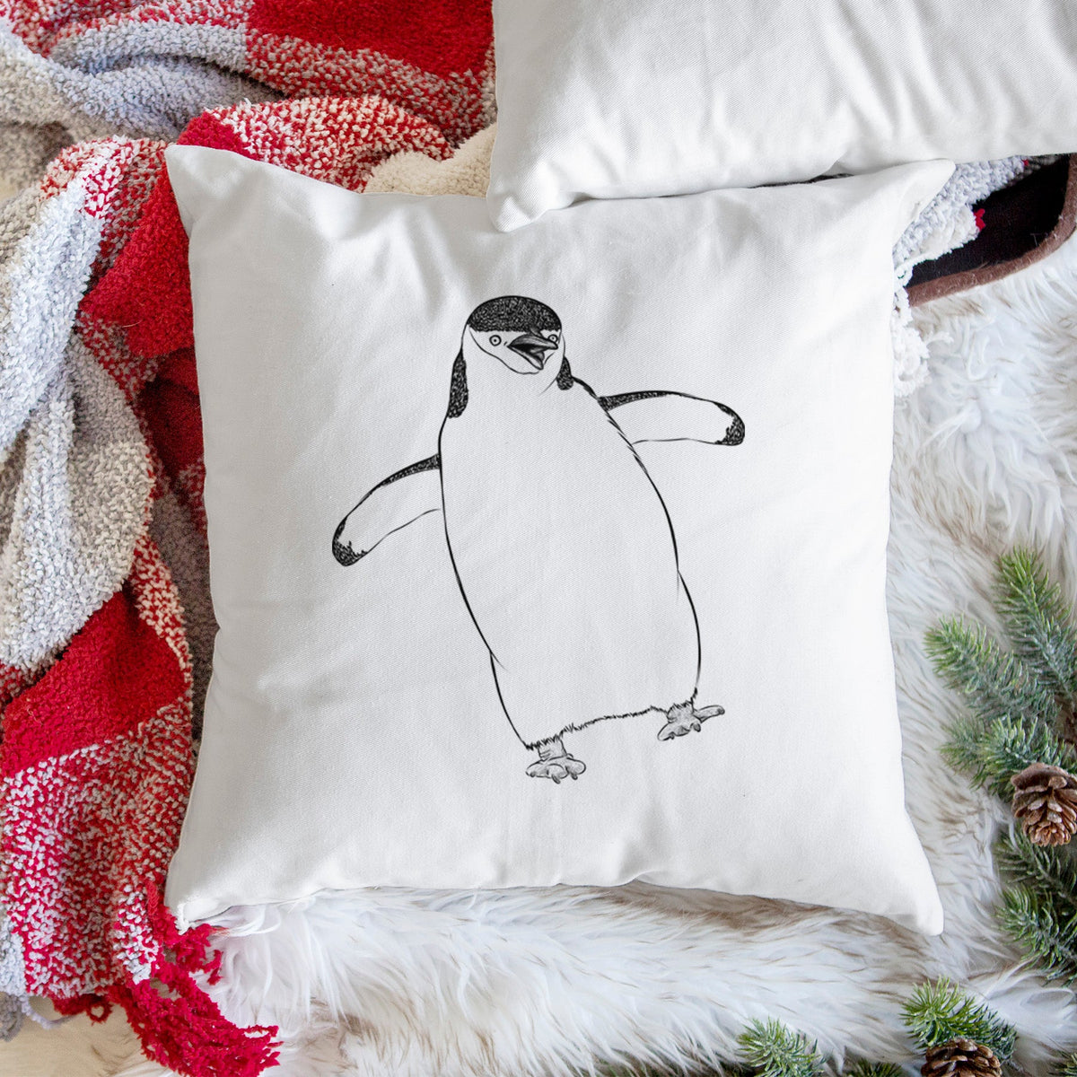 Chinstrap Penguin - Pygoscelis antarcticus - Throw Pillow Cover