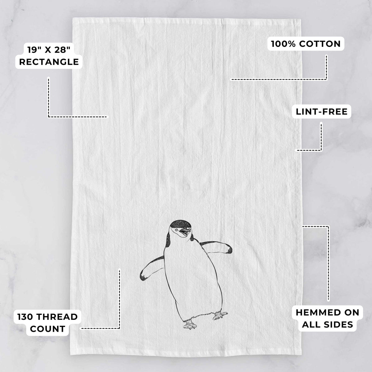 Chinstrap Penguin - Pygoscelis antarcticus Tea Towel