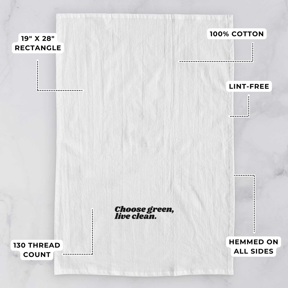 Choose Green, Live Clean Tea Towel