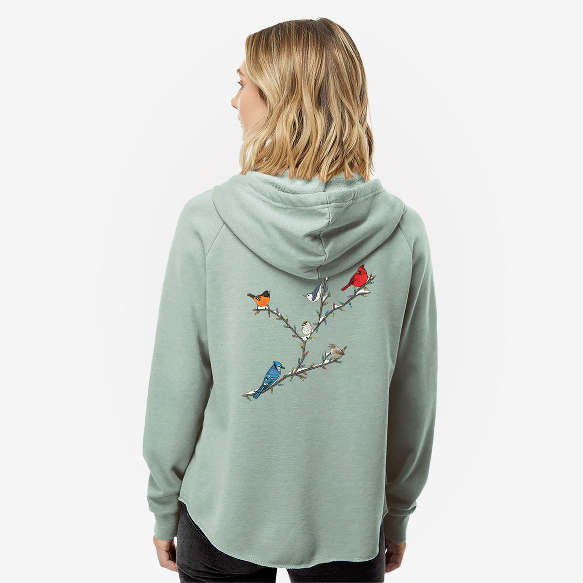 ChristmasBirds - Women's Cali Wave Zip-Up Sweatshirt