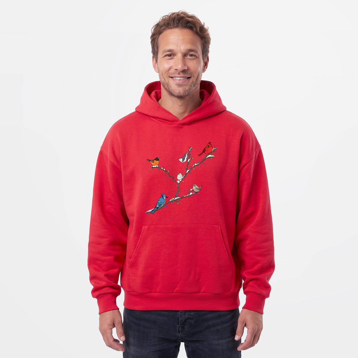 Christmas Backyard Birds  - Statement Midweight Hoodie