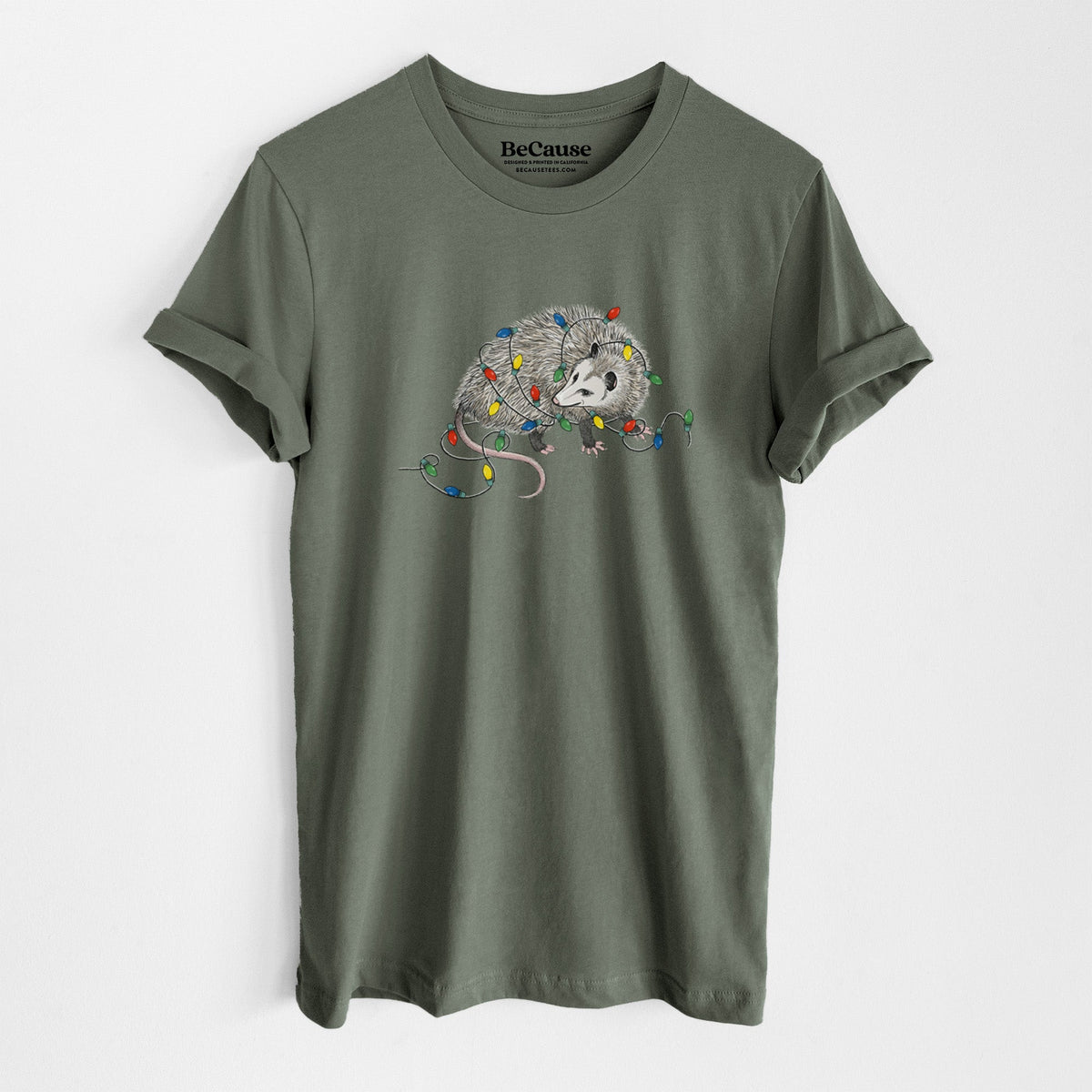 Christmas Opossum - Lightweight 100% Cotton Unisex Crewneck