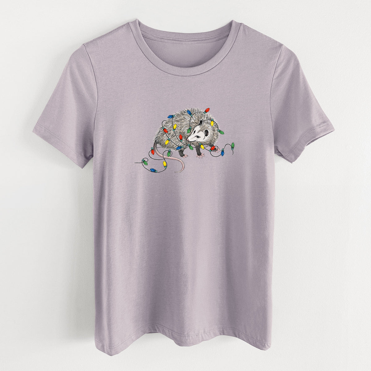 Christmas Opossum - Women's Lightweight Relaxed Fit 100% Cotton Crewneck