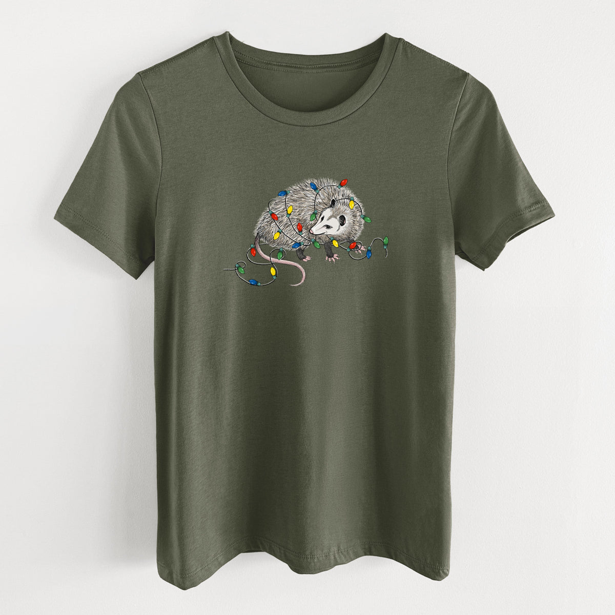 Christmas Opossum - Women's Lightweight Relaxed Fit 100% Cotton Crewneck