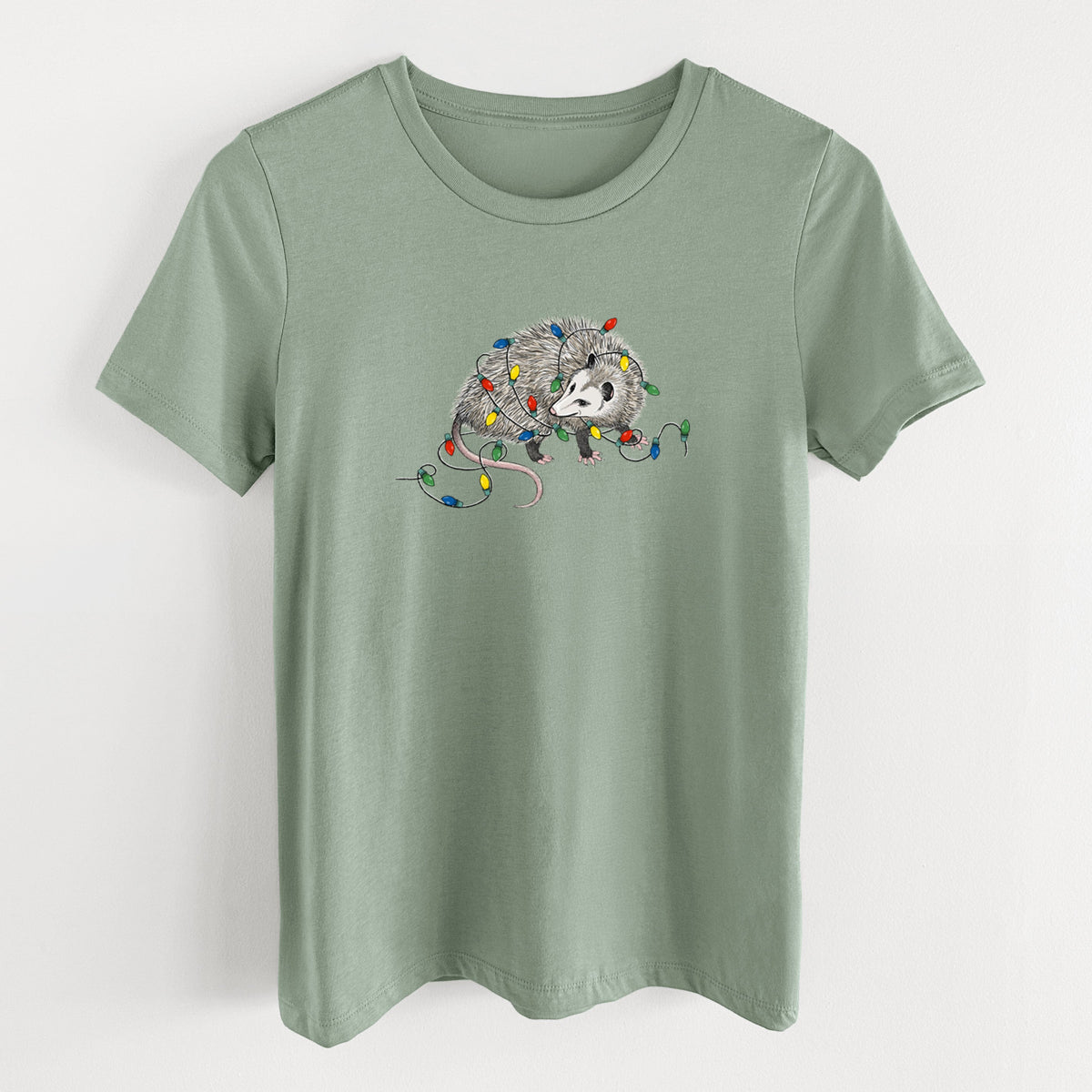 Christmas Opossum - Women's Lightweight Relaxed Fit 100% Cotton Crewneck