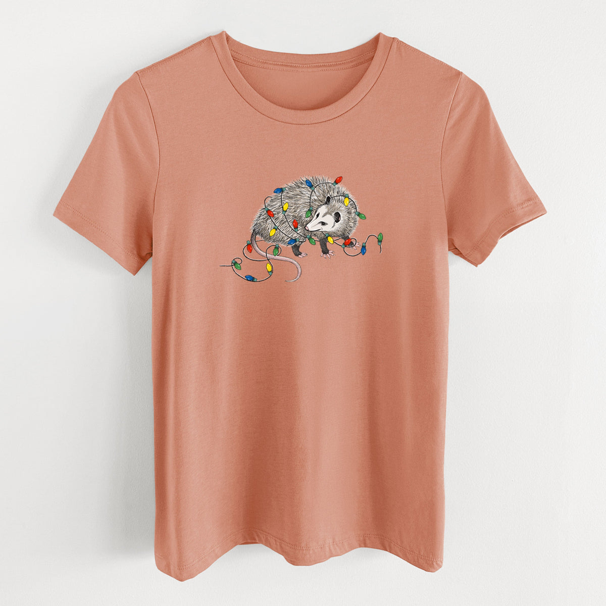 Christmas Opossum - Women's Lightweight Relaxed Fit 100% Cotton Crewneck