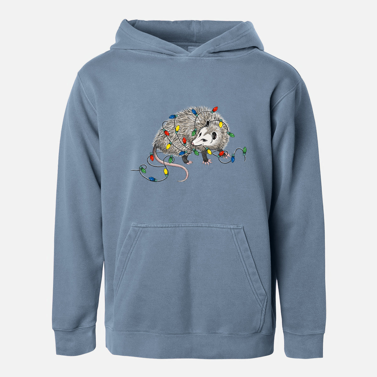 Christmas Opossum - Youth Pigment Dyed Hoodie