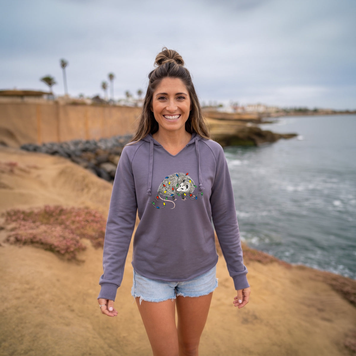Christmas Opossum - Cali Wave Hooded Sweatshirt