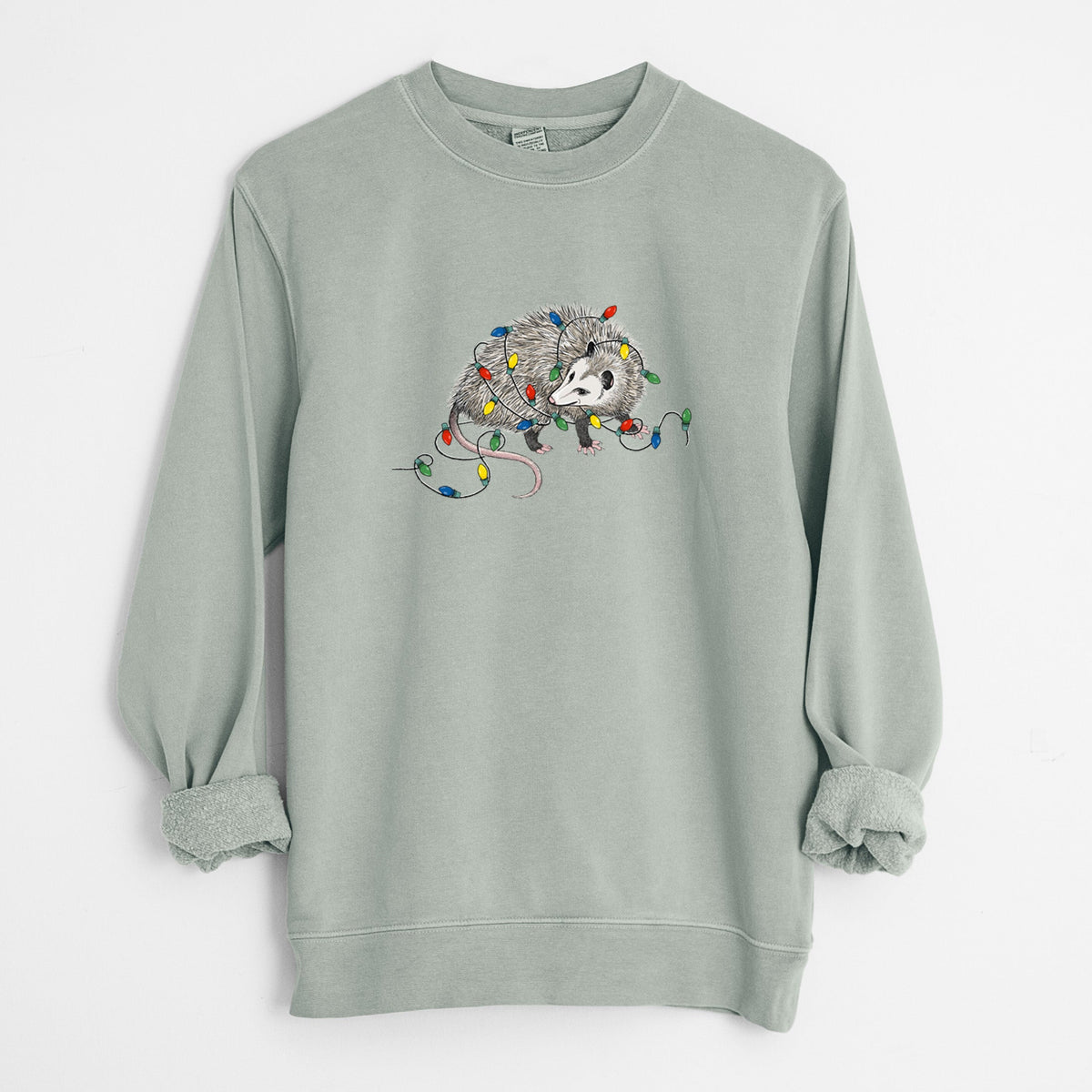 Christmas Opossum - Unisex Pigment Dyed Crew Sweatshirt