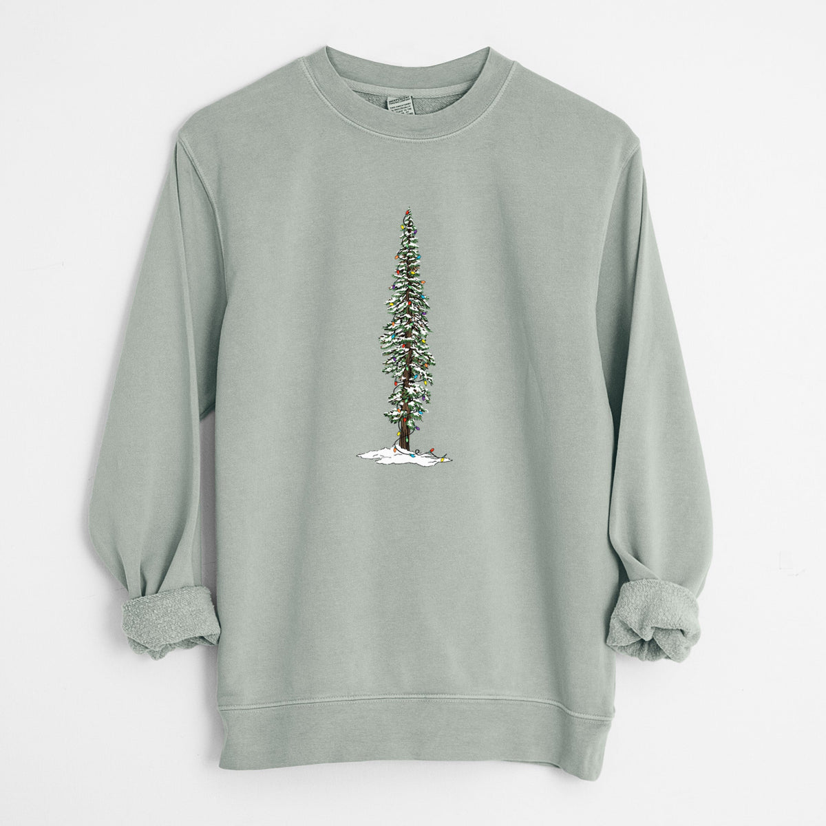 Christmas Redwood Tree - Unisex Pigment Dyed Crew Sweatshirt