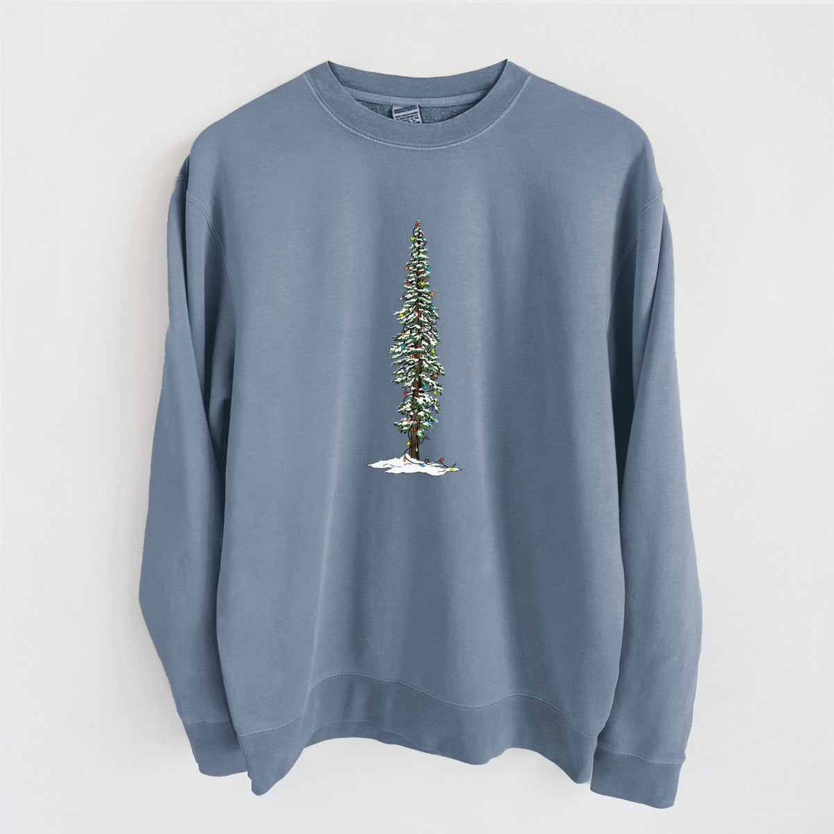 Christmas Redwood Tree - Unisex Pigment Dyed Crew Sweatshirt