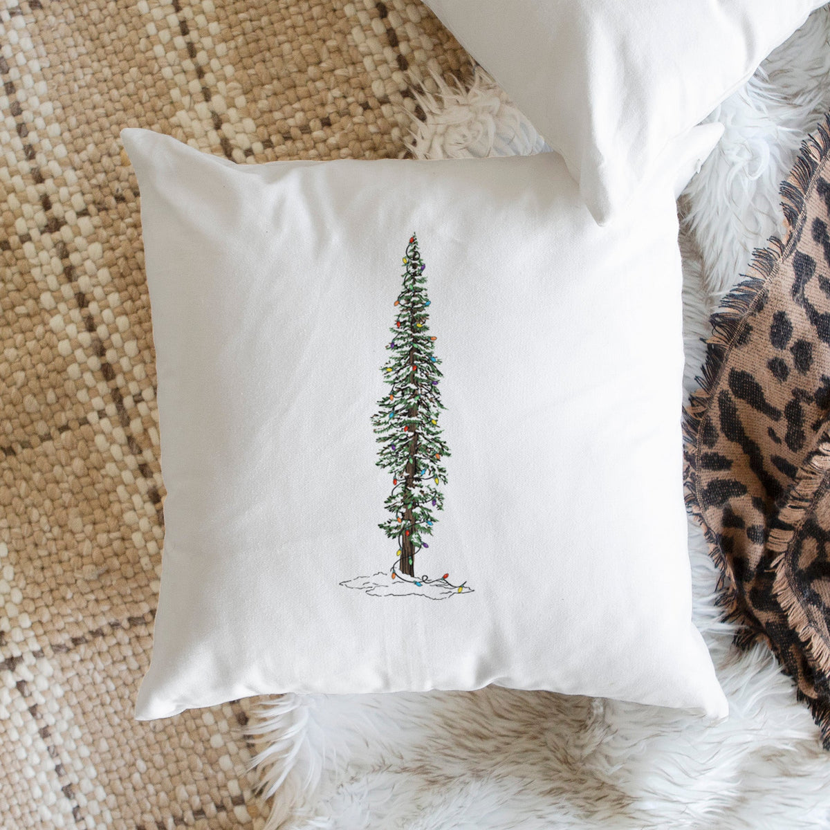 Christmas Redwood Tree - Throw Pillow Cover