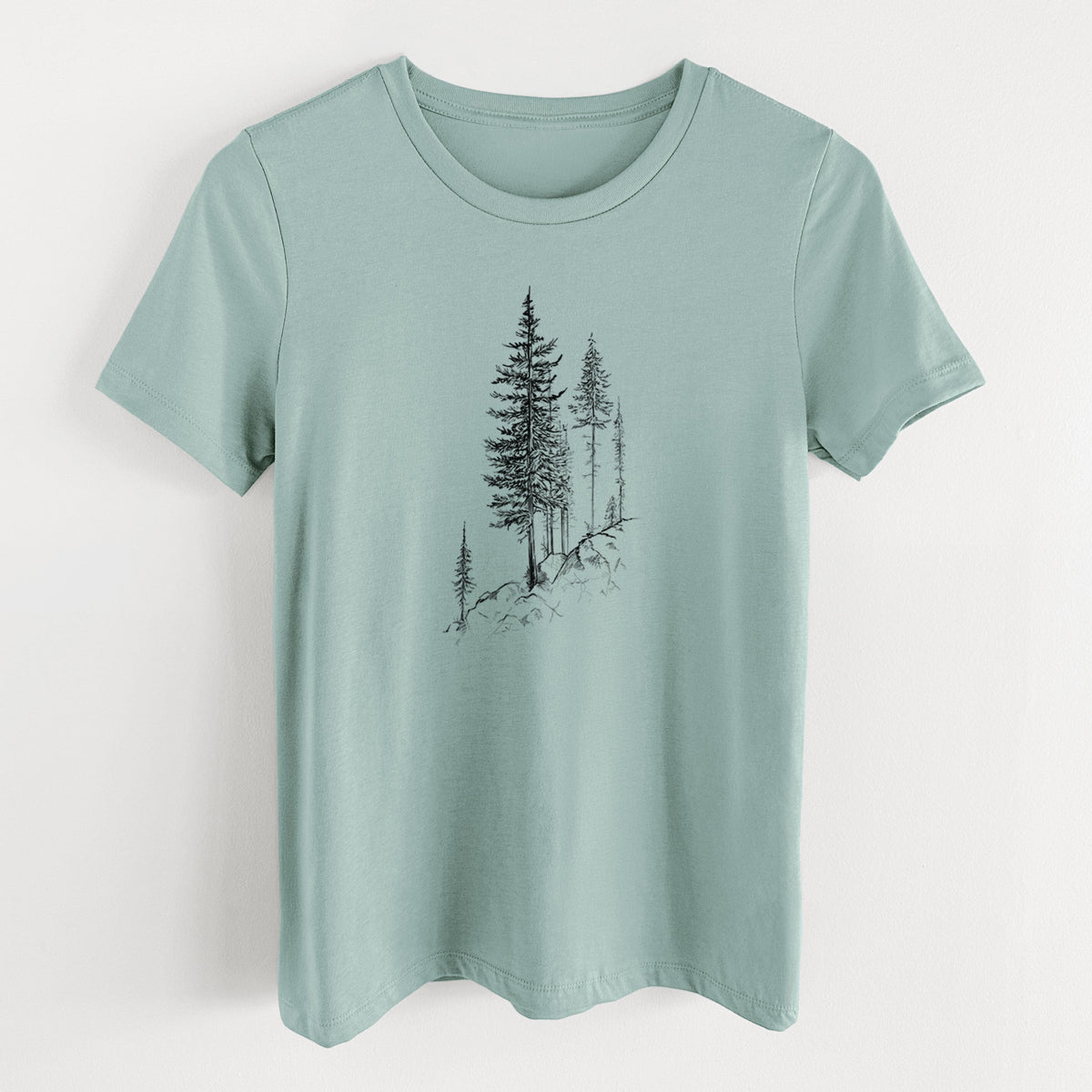 Cliffside Pines - Women's Lightweight Relaxed Fit 100% Cotton Crewneck