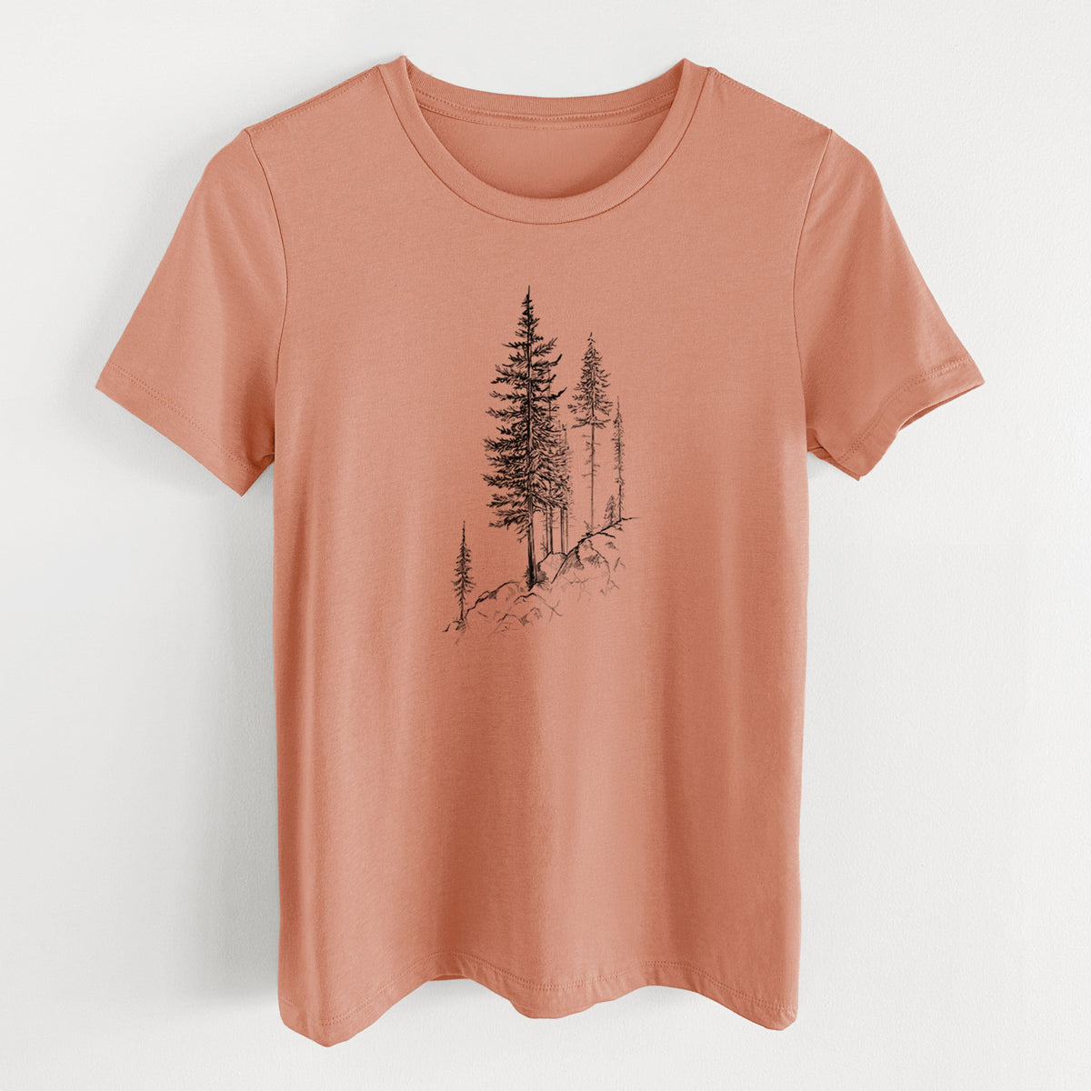 Cliffside Pines - Women's Lightweight Relaxed Fit 100% Cotton Crewneck