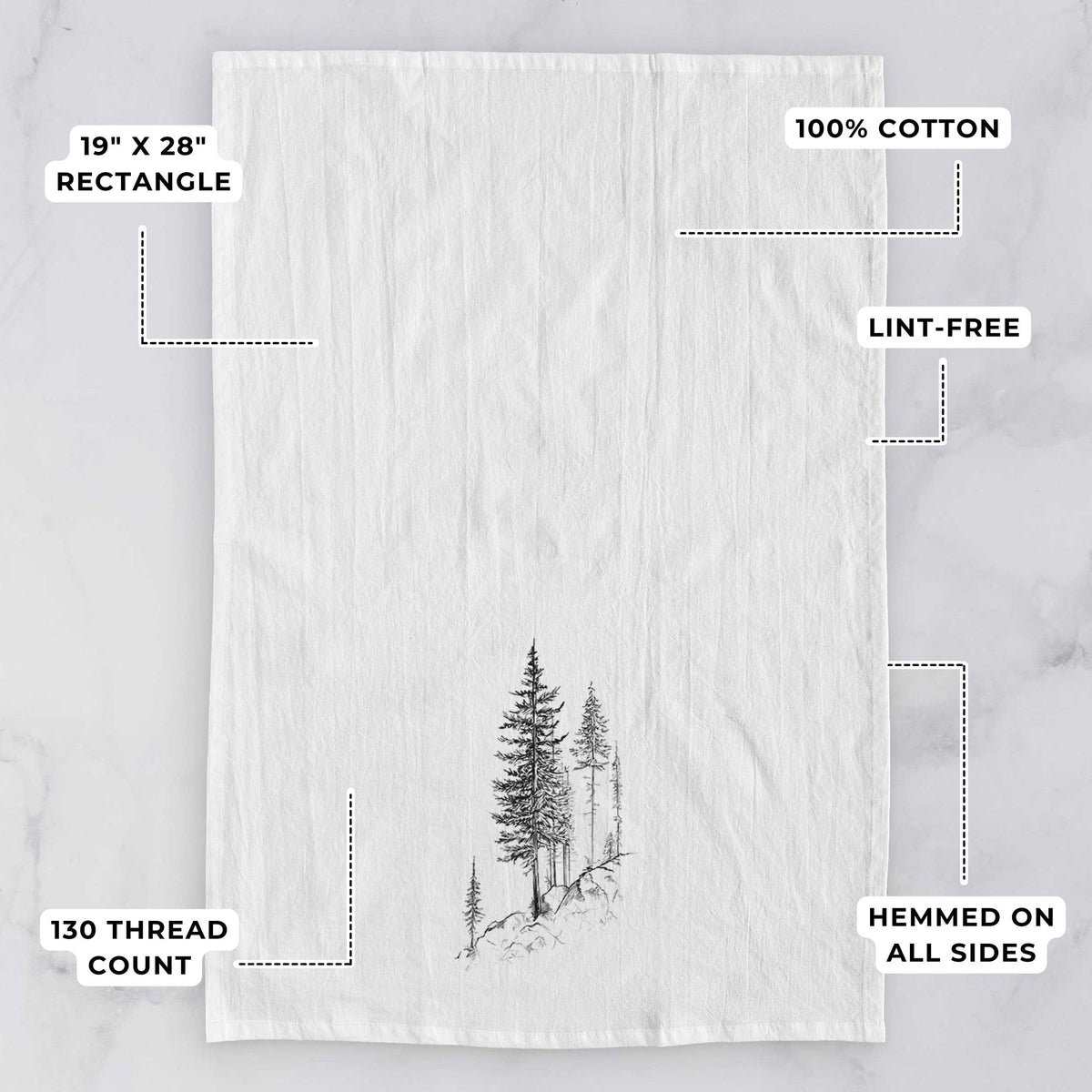 Cliffside Pines Tea Towel