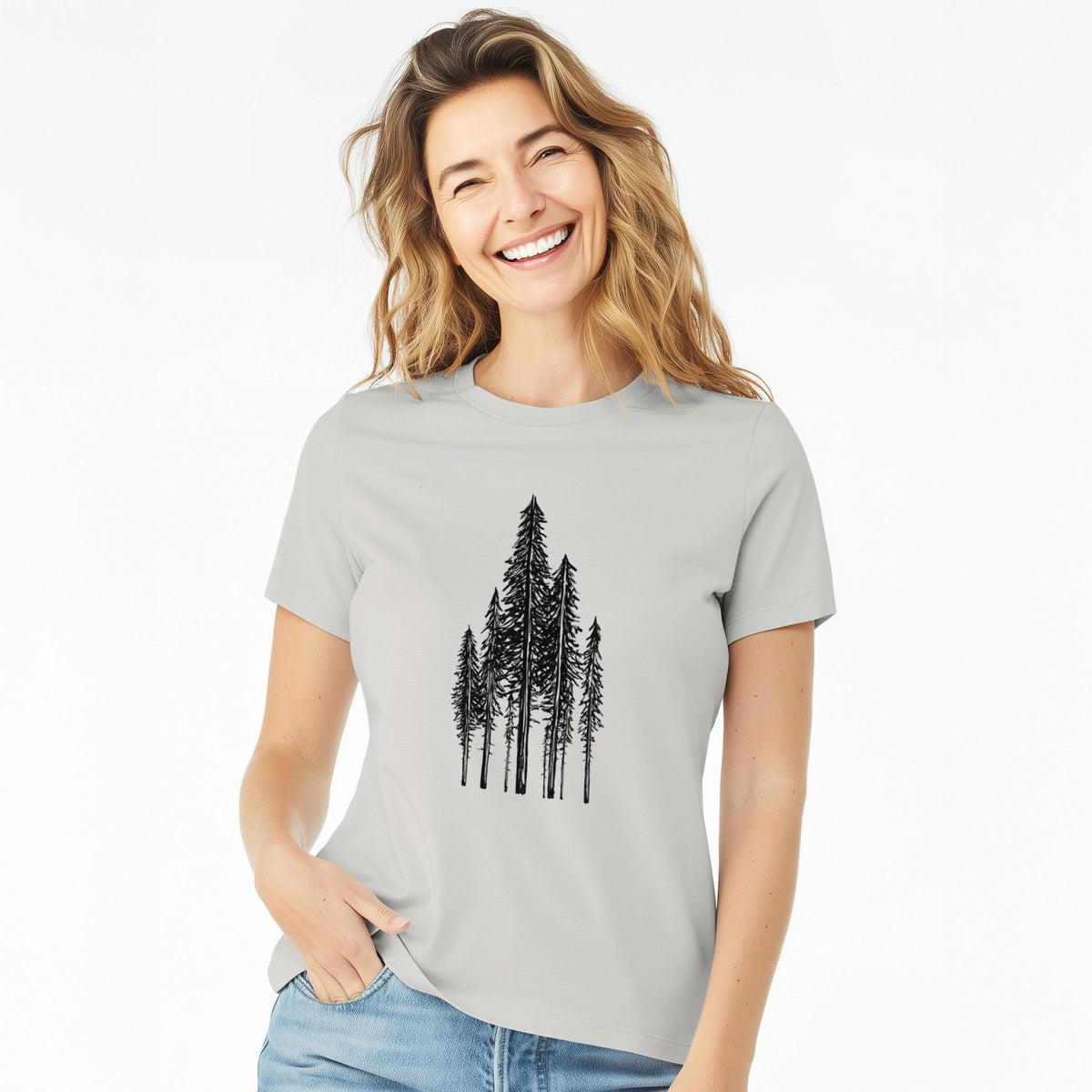 Coastal Redwoods - Women's Lightweight Relaxed Fit 100% Cotton Crewneck