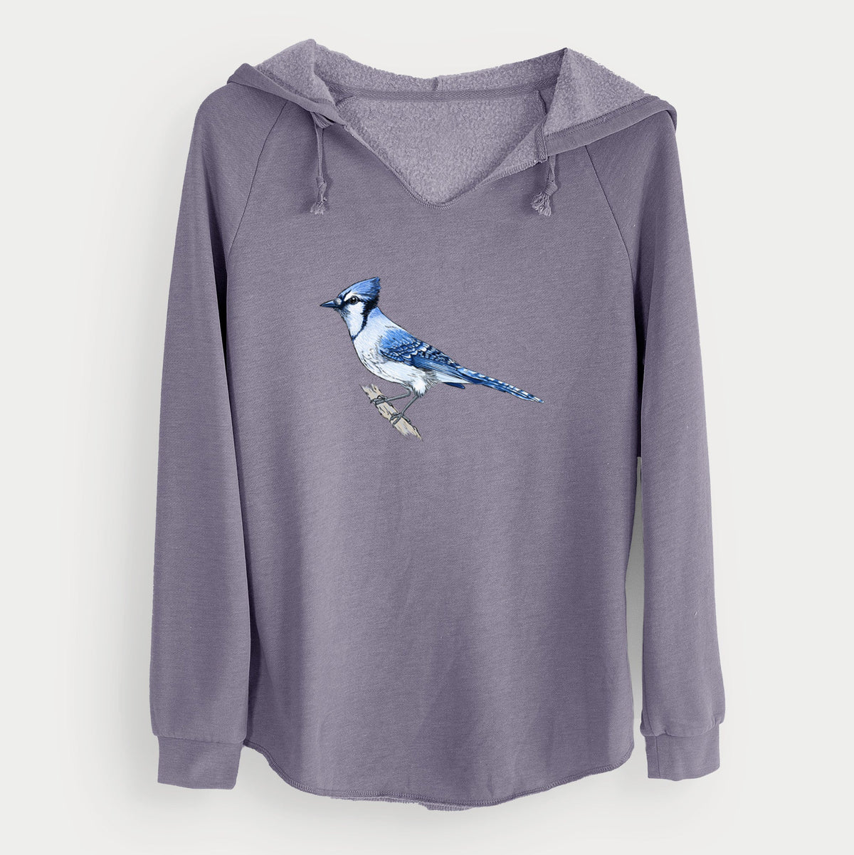 Vibrant Blue Jay - Cyanocitta cristata - Cali Wave Hooded Sweatshirt