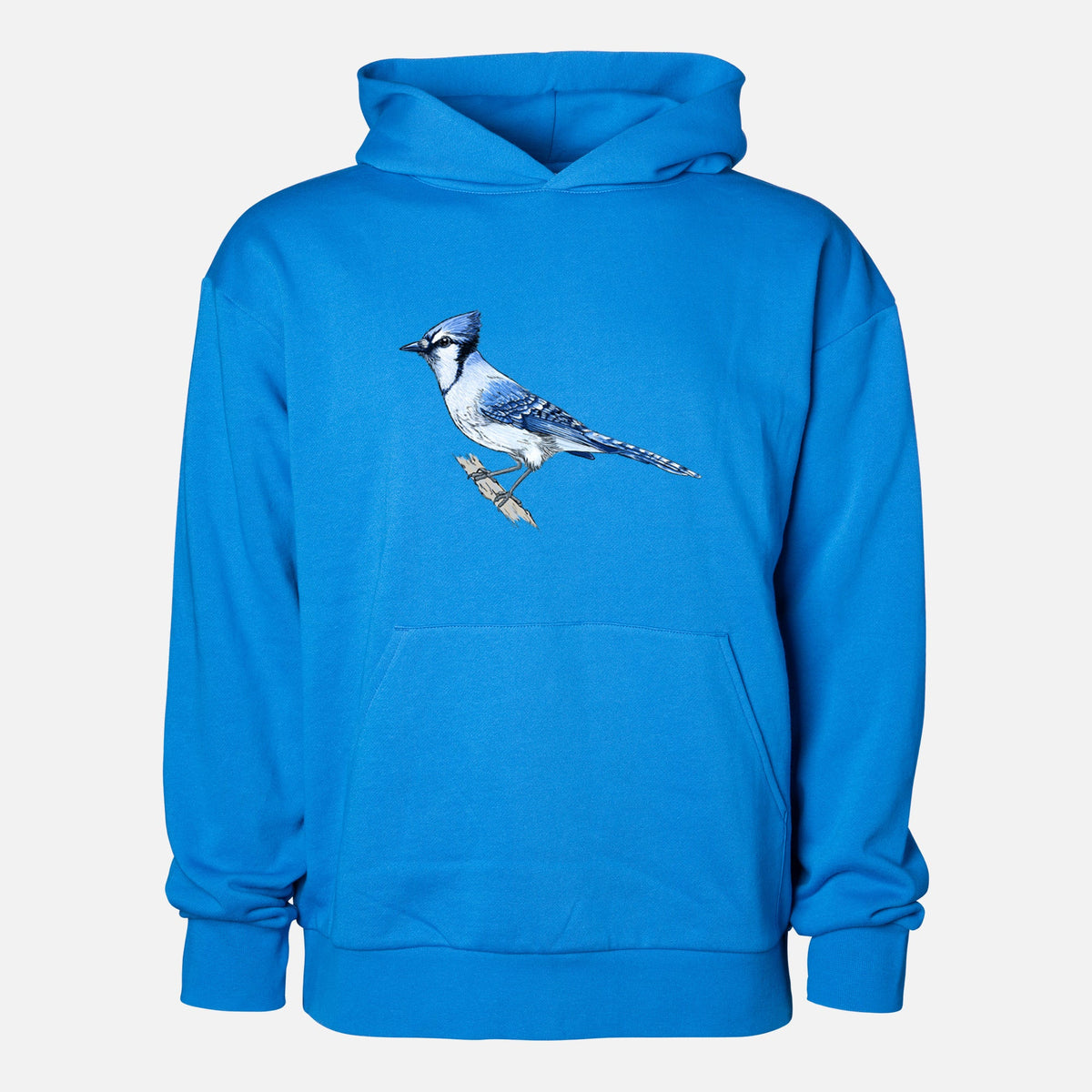 Vibrant Blue Jay - Cyanocitta cristata  - Statement Midweight Hoodie