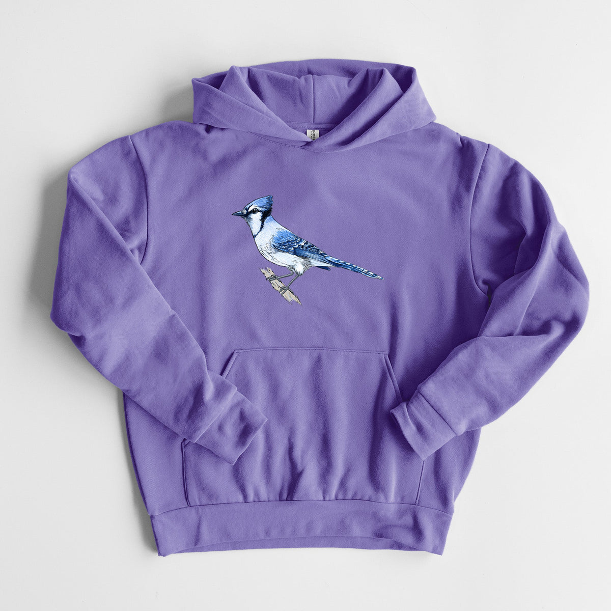 Vibrant Blue Jay - Cyanocitta cristata  - Statement Midweight Hoodie