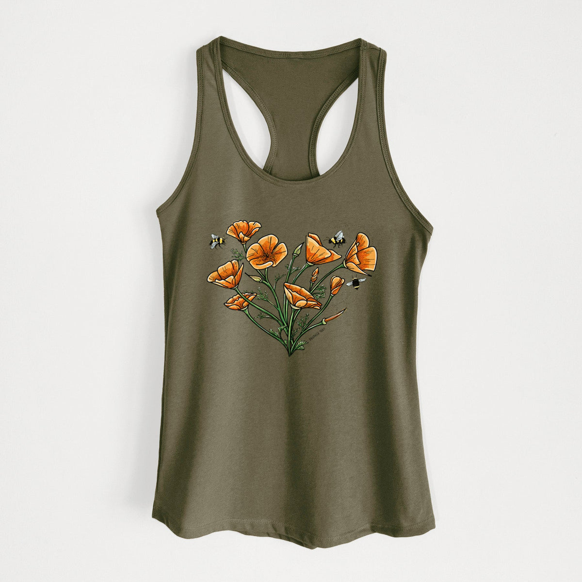 Color California Poppy Heart - Women's Racerback Tanktop