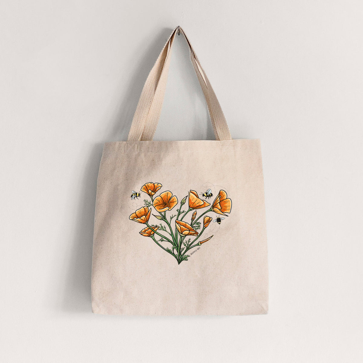 Color California Poppy Heart - Tote Bag