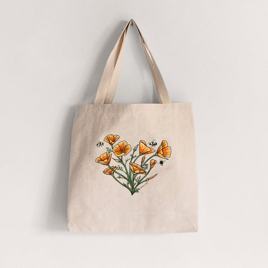 Color California Poppy Heart - Tote Bag