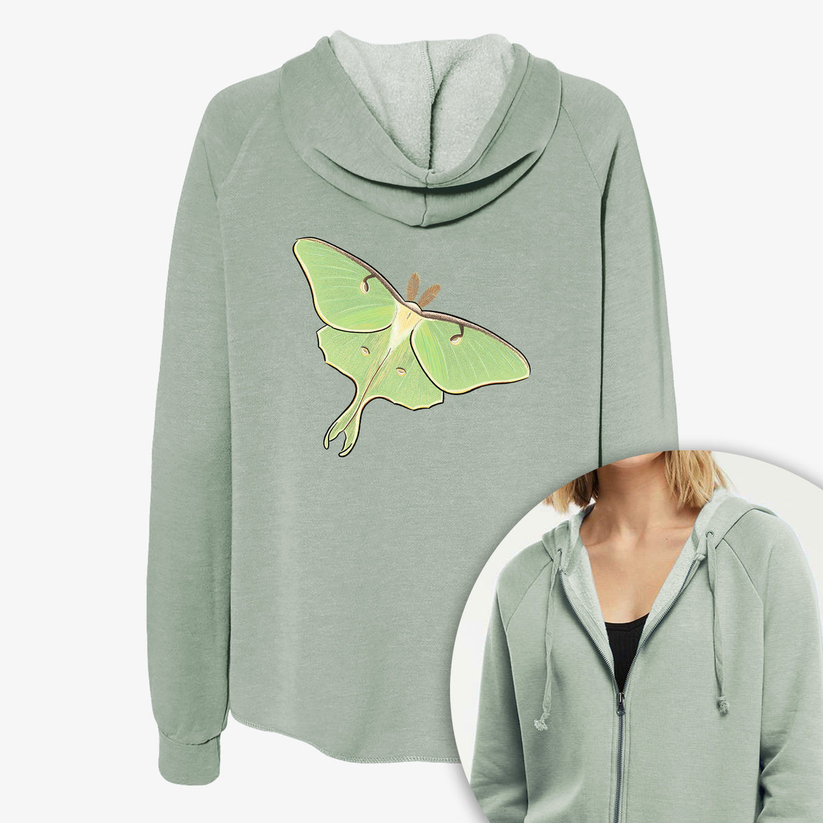 ColorLunaMoth - Women's Cali Wave Zip-Up Sweatshirt