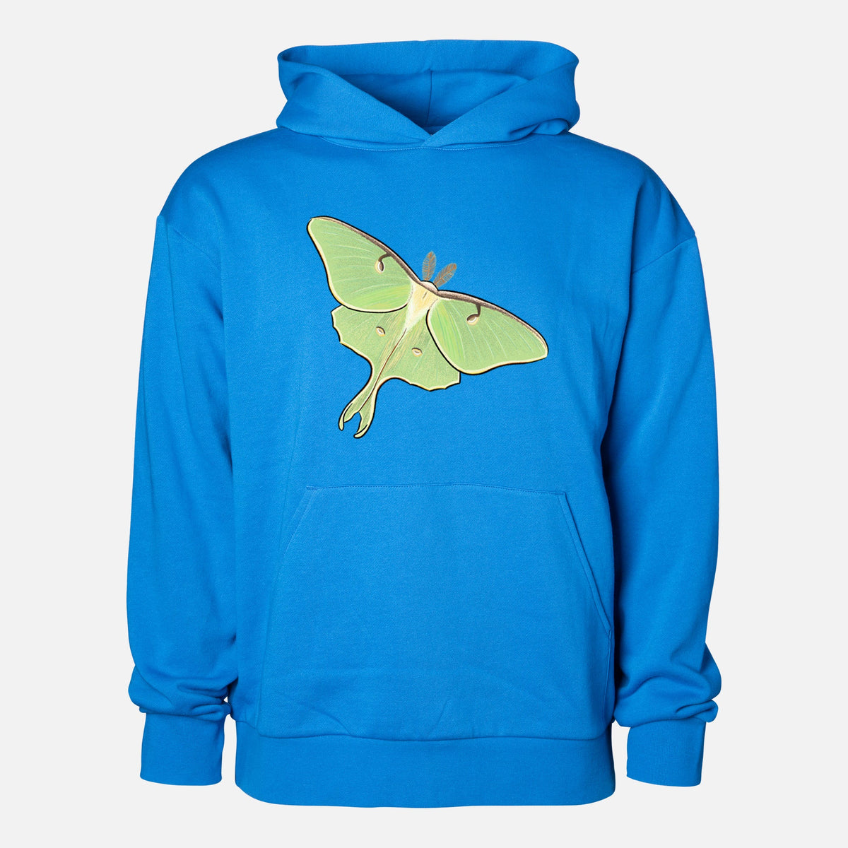 Vibrant Luna Moth - Actias luna  - Statement Midweight Hoodie